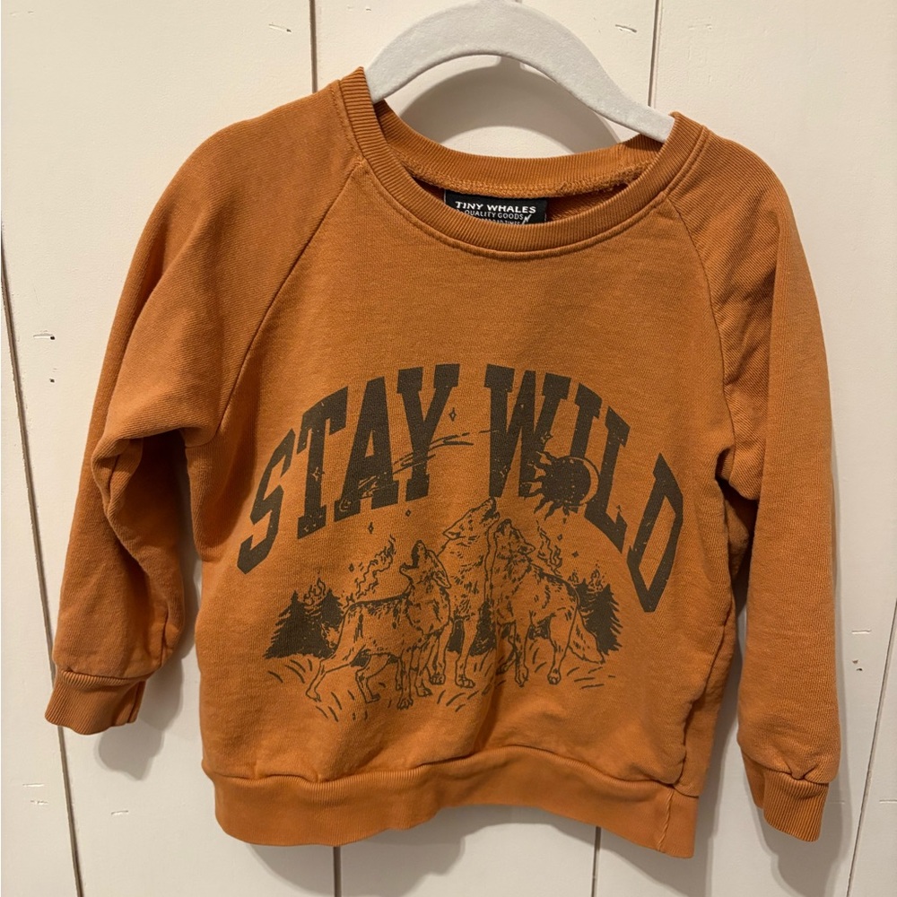 Tiny Whalers Kids Stay Wild Orange Sweatshirt
